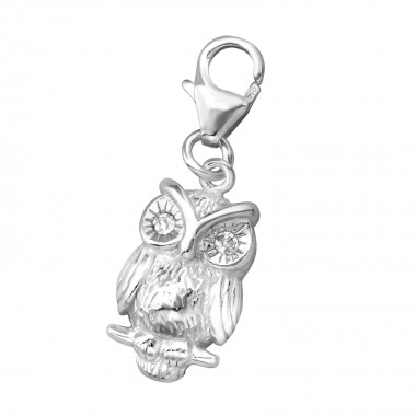 Owl - 925 Sterling Silver Clasp Charms SD75