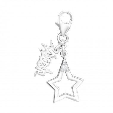 Star - 925 Sterling Silver Clasp Charms SD7954