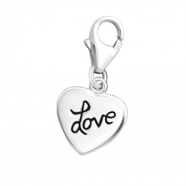 Heart - 925 Sterling Silver Clasp Charms SD854