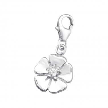 Flower - 925 Sterling Silver Clasp Charms SD873