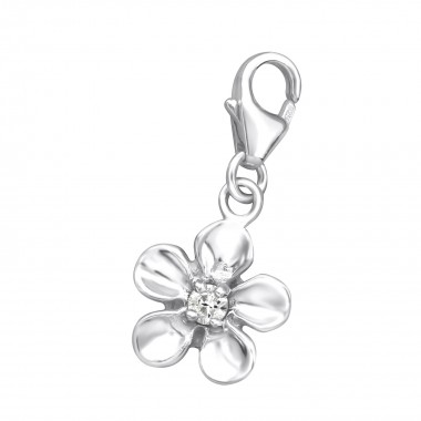 Flower - 925 Sterling Silver Clasp Charms SD874