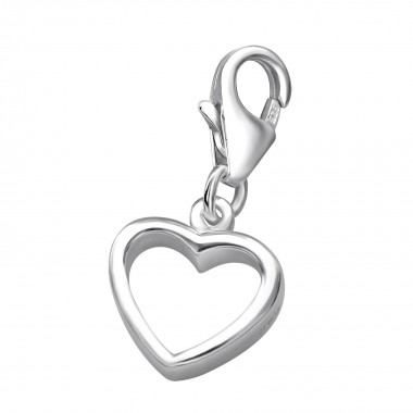 Heart - 925 Sterling Silver Clasp Charms SD921