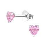 Heart - 925 Sterling Silver Basic Stud Earrings SD1004