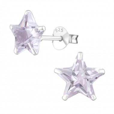 Star - 925 Sterling Silver Basic Stud Earrings SD1016