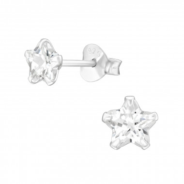 Star - 925 Sterling Silver Basic Stud Earrings SD1022