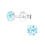 Round - 925 Sterling Silver Basic Stud Earrings SD1026