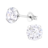 Round - 925 Sterling Silver Basic Stud Earrings SD11610
