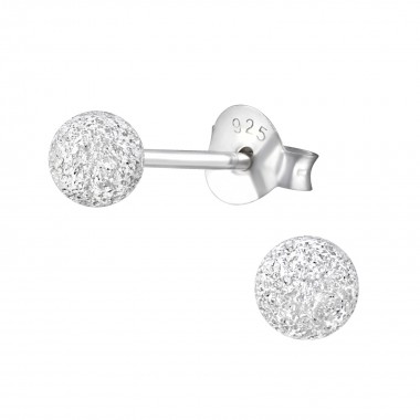 Ball - 925 Sterling Silver Basic Stud Earrings SD1297