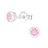 Round - 925 Sterling Silver Basic Stud Earrings SD14420
