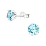 Round - 925 Sterling Silver Basic Stud Earrings SD15508