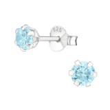 Round - 925 Sterling Silver Basic Stud Earrings SD15518