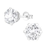 Round - 925 Sterling Silver Basic Stud Earrings SD15523
