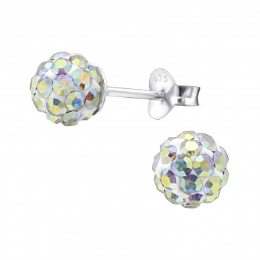 Ball - 925 Sterling Silver Basic Stud Earrings SD15567