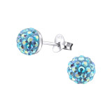 Ball - 925 Sterling Silver Basic Stud Earrings SD16906