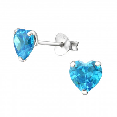 Heart - 925 Sterling Silver Basic Stud Earrings SD17033