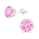 Round - 925 Sterling Silver Basic Stud Earrings SD17525