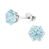 Round - 925 Sterling Silver Basic Stud Earrings SD17561