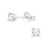 Squrae - 925 Sterling Silver Basic Stud Earrings SD18336