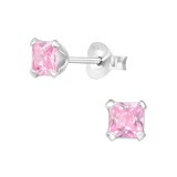 Squrae - 925 Sterling Silver Basic Stud Earrings SD18401