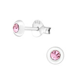 Round - 925 Sterling Silver Basic Stud Earrings SD20293