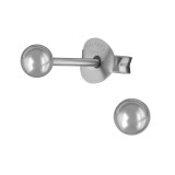 Ball - 925 Sterling Silver Basic Stud Earrings SD20378