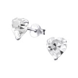 Heart - 925 Sterling Silver Basic Stud Earrings SD20576