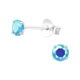 Round - 925 Sterling Silver Basic Stud Earrings SD20995