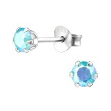 Round - 925 Sterling Silver Basic Stud Earrings SD21519