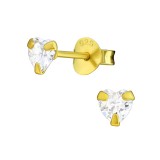 Heart - 925 Sterling Silver Basic Stud Earrings SD21809