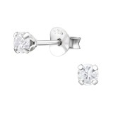 Round - 925 Sterling Silver Basic Stud Earrings SD22949
