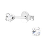 Round - 925 Sterling Silver Basic Stud Earrings SD23943