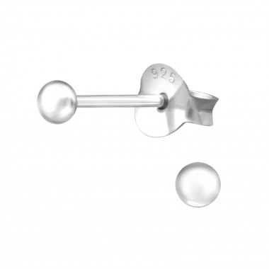 Ball - 925 Sterling Silver Basic Stud Earrings SD24663