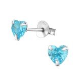 Heart - 925 Sterling Silver Basic Stud Earrings SD24668