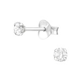 Round - 925 Sterling Silver Basic Stud Earrings SD27195