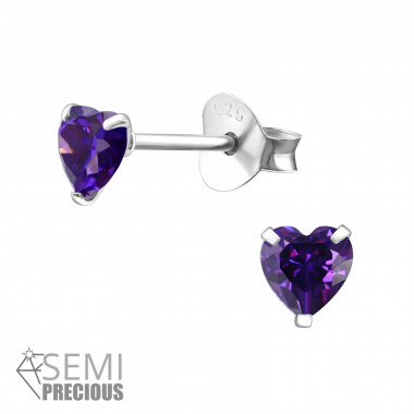 4 Mm Heart - 925 Sterling Silver Basic Stud Earrings SD31147