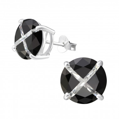 Round - 925 Sterling Silver Basic Stud Earrings SD3121