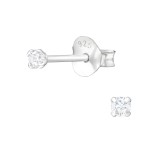 Round 2mm - 925 Sterling Silver Basic Stud Earrings SD33202
