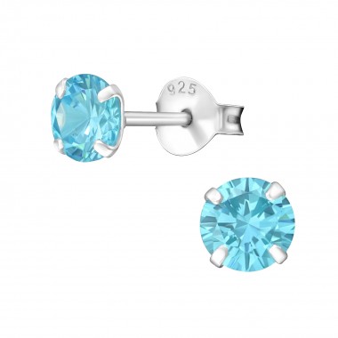 Round 5mm - 925 Sterling Silver Basic Stud Earrings SD33205