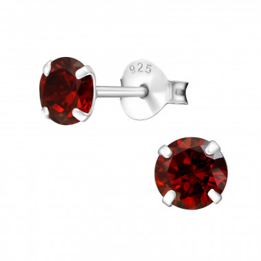 Round 5mm - 925 Sterling Silver Basic Stud Earrings SD33205