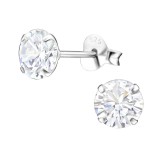 Round 6mm - 925 Sterling Silver Basic Stud Earrings SD33206