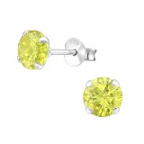Round - 925 Sterling Silver Basic Stud Earrings SD34040