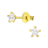 Star 4mm - 925 Sterling Silver Basic Stud Earrings SD35333