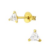 Triangle 4mm - 925 Sterling Silver Basic Stud Earrings SD35334
