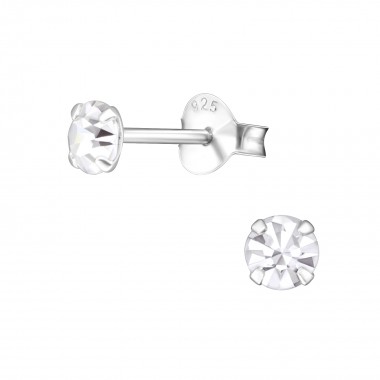 Round 4mm - 925 Sterling Silver Basic Stud Earrings SD35410