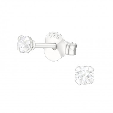Round 2.5Mm - 925 Sterling Silver Basic Stud Earrings SD35416