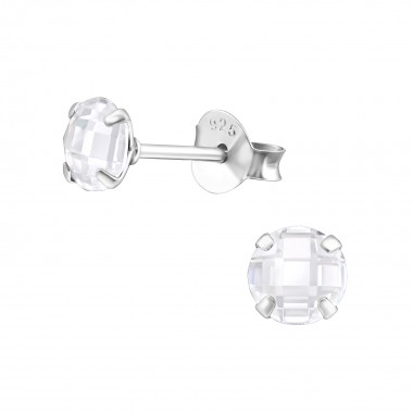 5mm Round - 925 Sterling Silver Basic Stud Earrings SD35698
