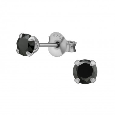 4 mm Round - 925 Sterling Silver Basic Stud Earrings SD35796