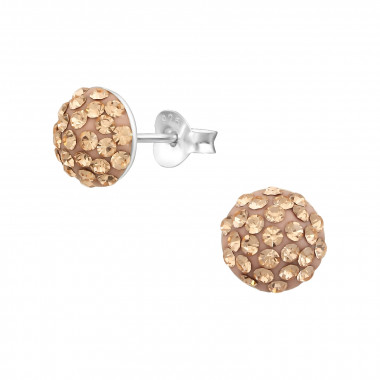 Round - 925 Sterling Silver Basic Stud Earrings SD36471