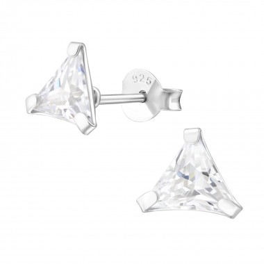 Triangle 6mm - 925 Sterling Silver Basic Stud Earrings SD37333