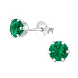 Round 5mm - 925 Sterling Silver Basic Stud Earrings SD38742